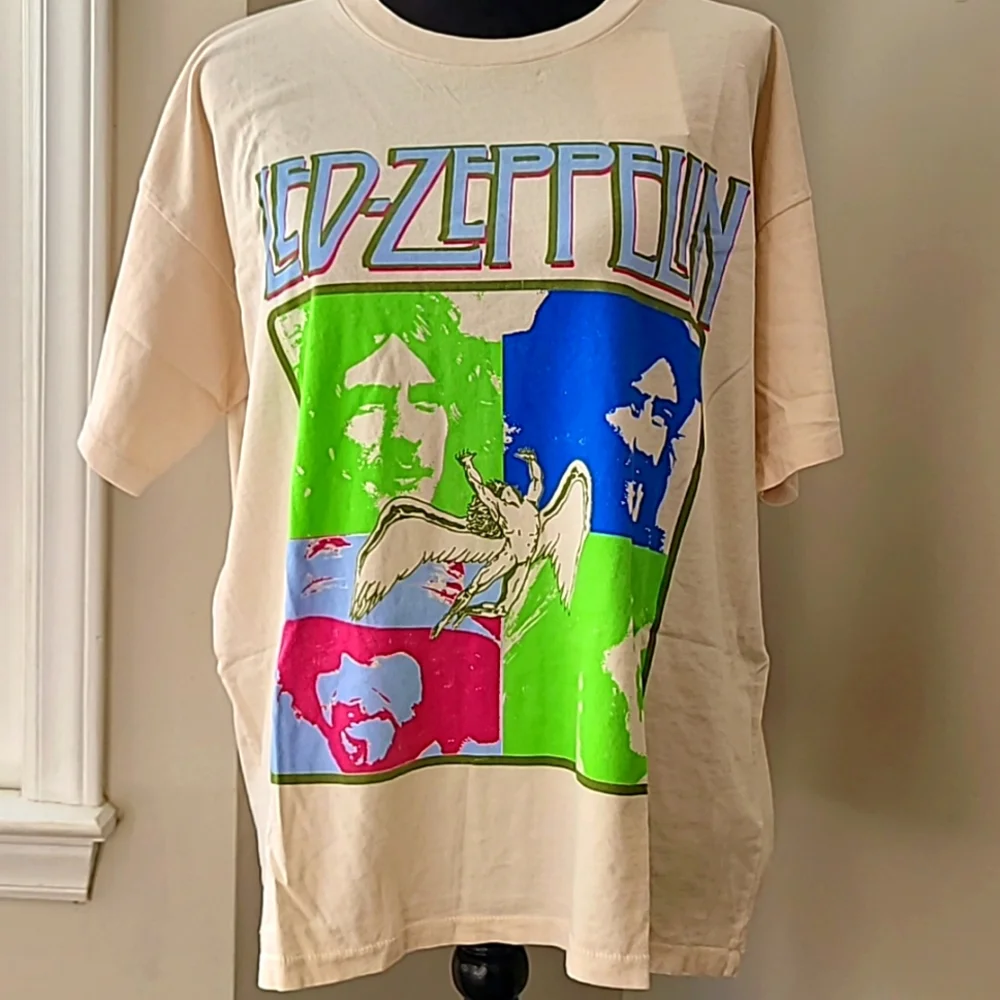 REVOLVE DAYDREAMER Led Zeppelin Four Square Merch Tee, Dirty White NWT, Size S - Picture 7 of 16